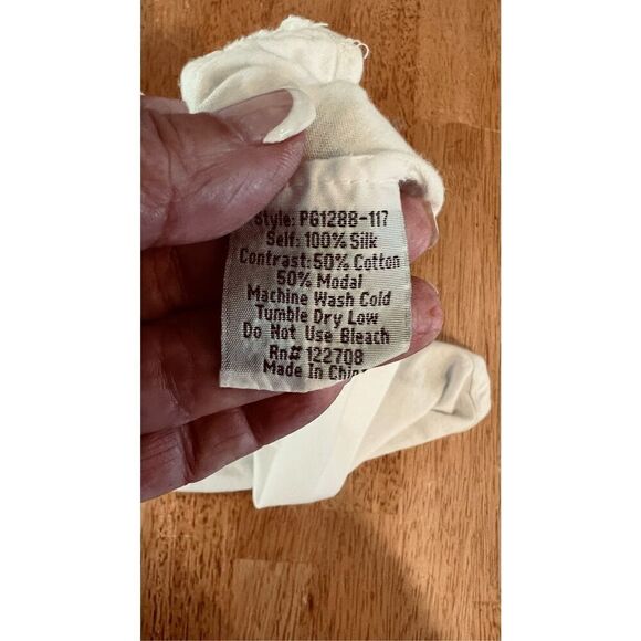 Johnny Was Pete & Greta White Silk Blend Eyelet Sleeveless Top Size S - Picture 6 of 9